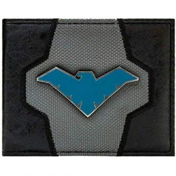 Arkham Knight Nightwing Suit Up Wallet – Blue Bi-Fold with Metal Badge