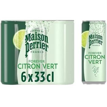 PERRIER Eau pétillante citron vert – Pack 6 canettes de 33 cl
