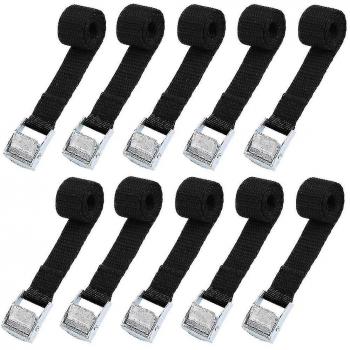Sangle d'arrimage 10 pcs 2 × 39 cm – MaxCharge 500 kg pour moto/voiture/vélo