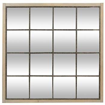 Espejo Ventana de Metal y Madera 'Noé' 90x90 cm