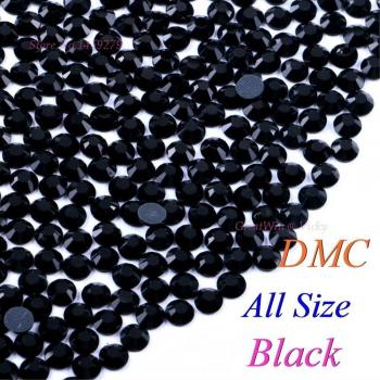 DMC – strass noir à dos plat avec colle SS20