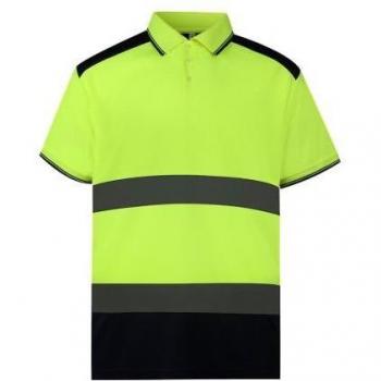 Polo Yoko Unisex Bicolore a Maniche Corte 3XL Arancione/Navy