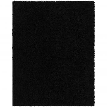 Black Plush Shaggy Area Rug