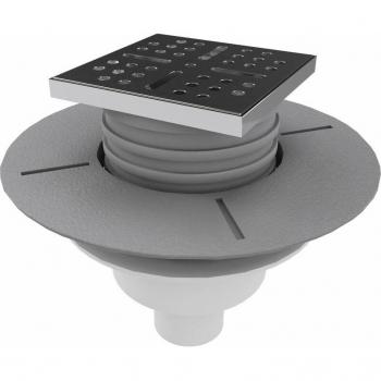 Receveur à carreler Stano : bonde verticale DINO, grille inoxydable