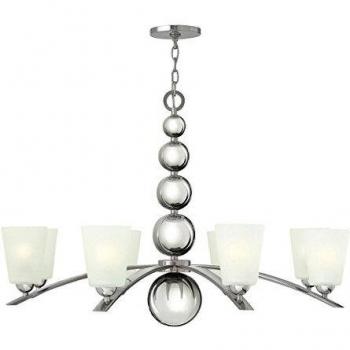 Zelda 8 Light Multi Arm Chandelier Polished Nickel Finish, E27