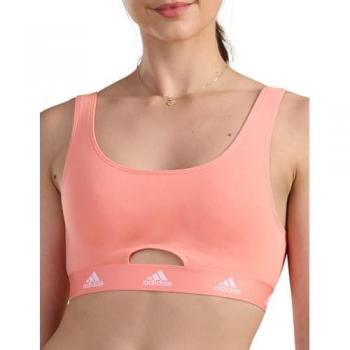 Adidas Scoop Bralette Sport-BH Koralle Baumwolle Medium Damen