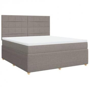 VidaXL Boxspringbett Taupe 180x200 cm mit Matratze aus Stoff