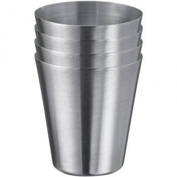 WESTMARK Schnapsgläser Set, 4 Mini-Becher, 30 ml aus rostfreiem Edelstahl