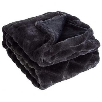 Plaid Coperta Singolo Morbida Calda Nero 120x150cm Chantel Tessuti letto Divano (Amazon a volte omette da Letto nel titolo)