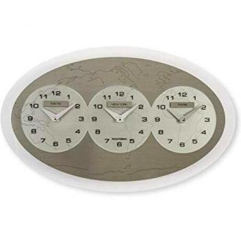 Horloge Murale INCANTESIMO, Trois Heures, Tokyo-New York-Paris, 45 x 28 x 3 cm