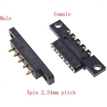 Connecteur vertical à ressort 5 broches, 1-3 paires, trou 2,54 mm, montage sur panneau