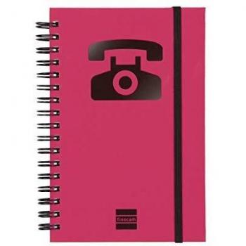 Finocam índice telefónico magenta con cierre de goma