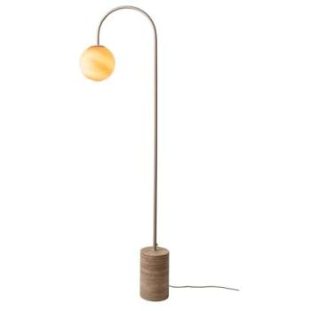 RoMi Tivoli Stehleuchte – Sandfarbene Bogenlampe – 163 cm