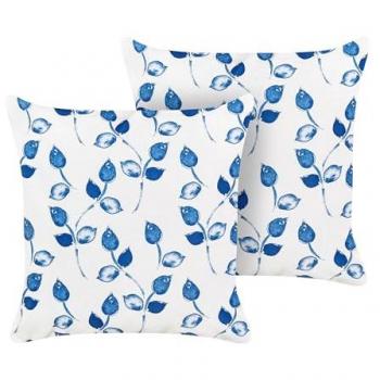 Blättermuster Kissen Set für Garten 2er 45x45 cm