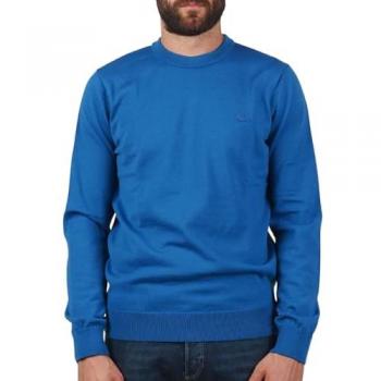 Pullover da Uomo Lacoste in Lana Azzurro con Collo Rotondo