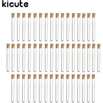 Kicute 50-Pack 20ml Clear Test Tubes with Cork Stoppers for Educational Purposes 150x15mm