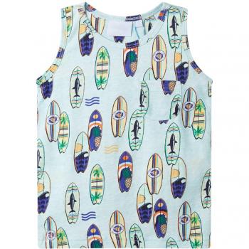 VidaXL Boys' Tank Top Soft Blue Melange 128