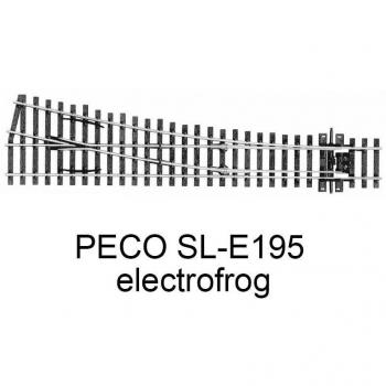Aiguillage 12° Droite – Peco SLE195 (Electrofrog, HO 1/87, R 914 mm)
