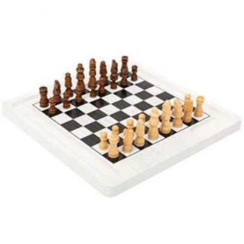 Small Foot 2-in-1 Brettspiel Schach und Dame aus Holz, 20 cm, Mehrfarbig