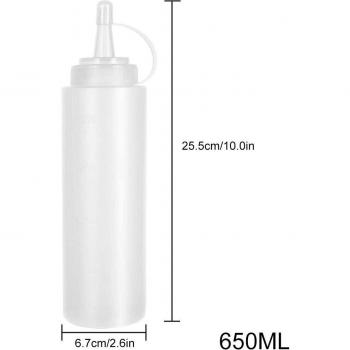 Bouteilles à presser en plastique avec bouchons M56, 10 pièces