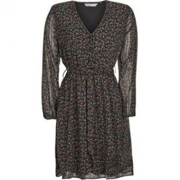 Vestido Corto de Mujer Only Cera 3/4 con Estampado Ditsy, Color Negro, Talla M