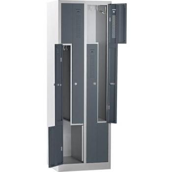 Eurokraft Basic Armadietto 2 Compartimenti Grigio Chiaro