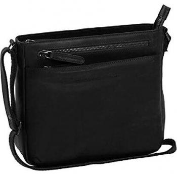 Wax Pull Up Shoulder Bag by Chesterfield 27 cm Black