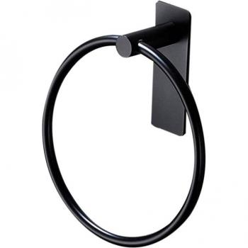 Anneau de serviette rond en inox noir