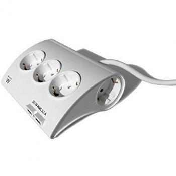 Regleta Ewent Ew3935 5 Tomas + 2 Usb Blanco C/Interruptor