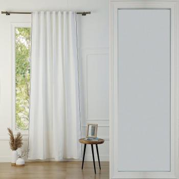 Febronie Rideau Lin Lavé 140x260 Blanc et Noir