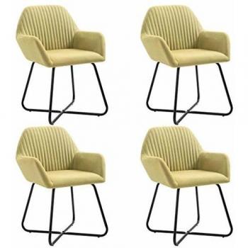 Sillas de Comedor 4 Piezas en Tela Verde