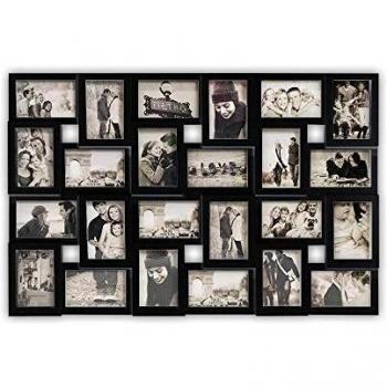 DRULINE XXL Bilderrahmen für 24 Fotos, Fotovorhang RPF20BK, 86 x 57 cm, Schwarz