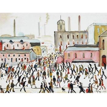 Lowry: “Va a Trabajar” (1959) – Lienzo Imprimido, Marco 30 cm