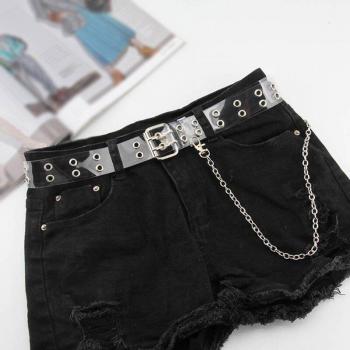 Punk Style Transparent Belt with Chain for Women