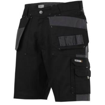 Dassy Arbeitsshorts Monza schwarz/zementgrau, Größe 42, mit Holstertaschen