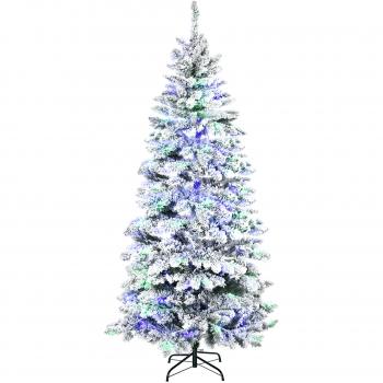 Árbol de Navidad Artificial 210 cm, 829 Ramas, 250 LED – Base Metalica Verde
