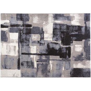 Tapis décoratif gris polypropylène 110×170 cm, anti‑feu et antiallergique – Décora