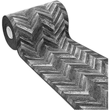 Alfombra de cocina 57x190 cm gris tejido plano efecto parquet