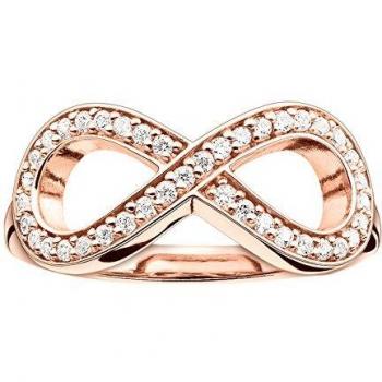 Thomas Sabo Bague Femme Argent 925 or rose 18 carats Pavé Zirconium Taille 56