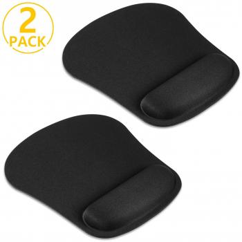 Yosemy Mouse Pad 2x: Tappetino Ergonomico + Poggiapolsi al Gel, Base Antiscivolo – Nero