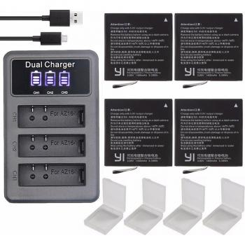 Xiaomi Yi 2, Yi 4K, Yi Lite 1400mAh Battery Pack with LED Charger