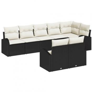 Colección Sofá Outdoor Vidaxl: 8 piezas, cojines negros rattan