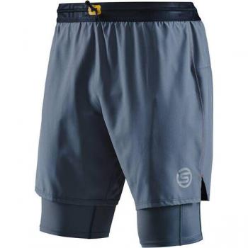 SKINS Männer Laufshorts S3 Superpose – Grau, 1 Stück – Größe L