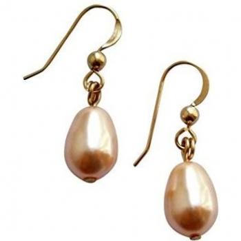 Gemshine Rosen‑Perlen‑Paarohrringe – 11 mm, vergoldet