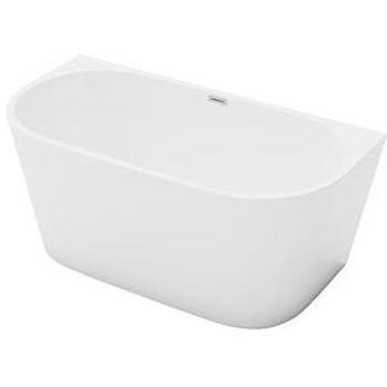 Vasca Semi-Freestanding 175L – 130×71,5×58 cm – Acrilico Bianco – Divina