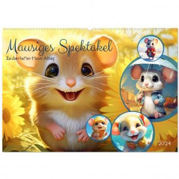 Mausiges Spektakel. Zauberhafter Maus-Alltag (Wandkalender 2024 DIN A2 quer) CALVENDO Monatskalender