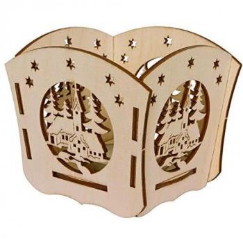 Deko-Kerzenhalter Seiffener Kirche im Wald
