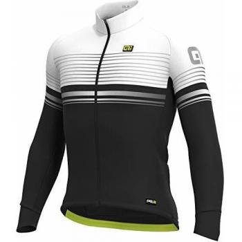 Alé Cycling PRR Slide Micro Jersey Maillot de Ciclismo Manga Larga Hombre Otoño/Invierno Blanco y Negro Medium