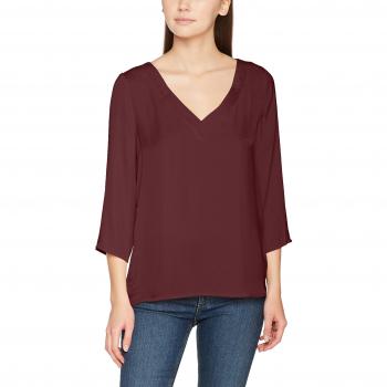 VILA CLOTHES Virustic Simple Top de Manga 3/4 para Mujer, Rojo