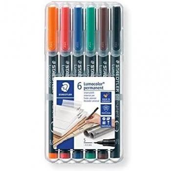 Staedtler® Feinschreiber Universalstift Lumocolor® permanent, M, STAEDTLER Box mit 6 Farben